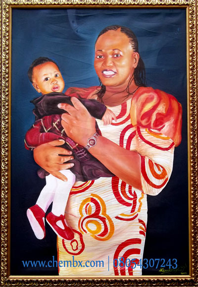 Hand-painted portrait with true resemblance by Chembaline Uche